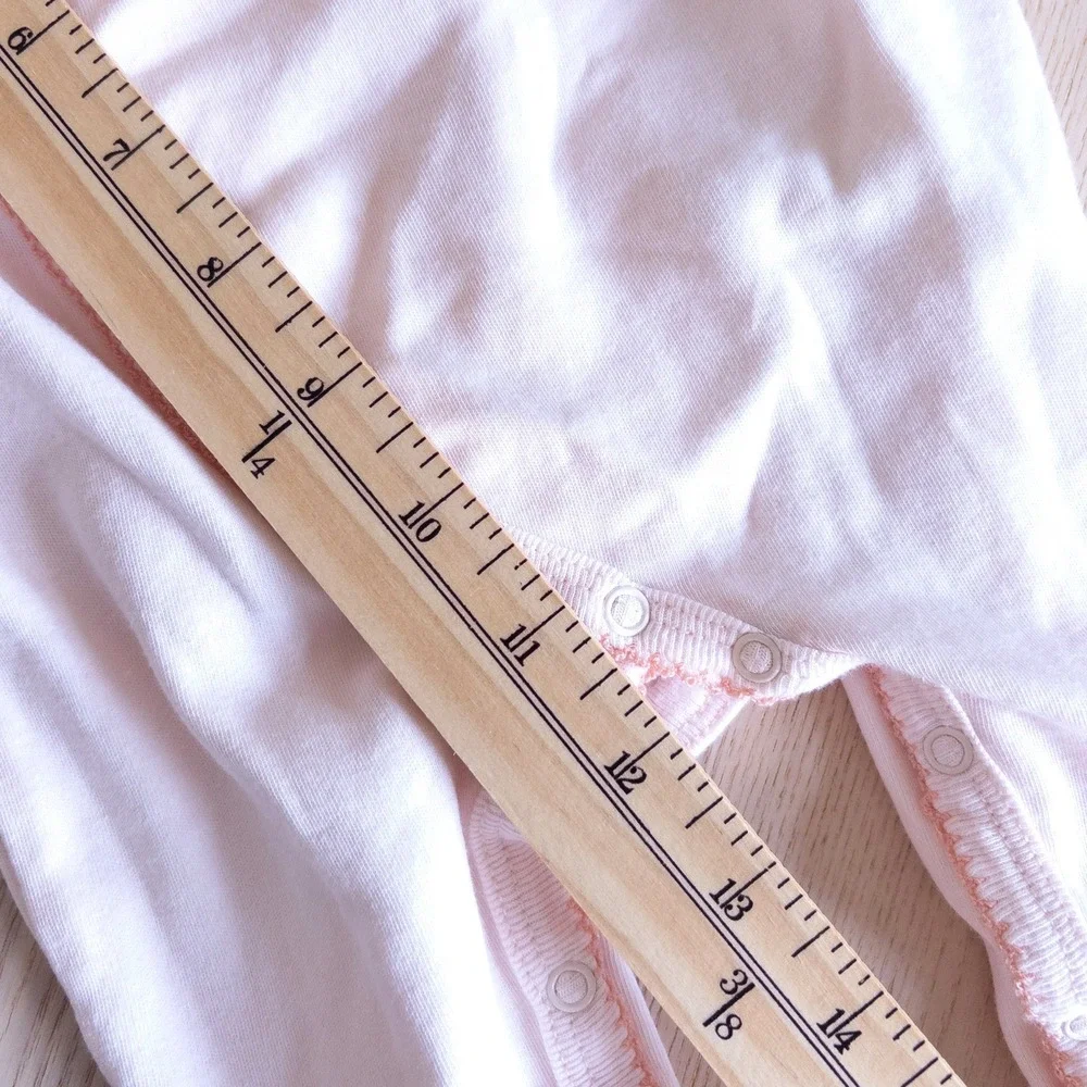 Tres Beau et Belle Footed Sleeper Pink Sheep Embroidered Pima Cotton Baby 3-6M